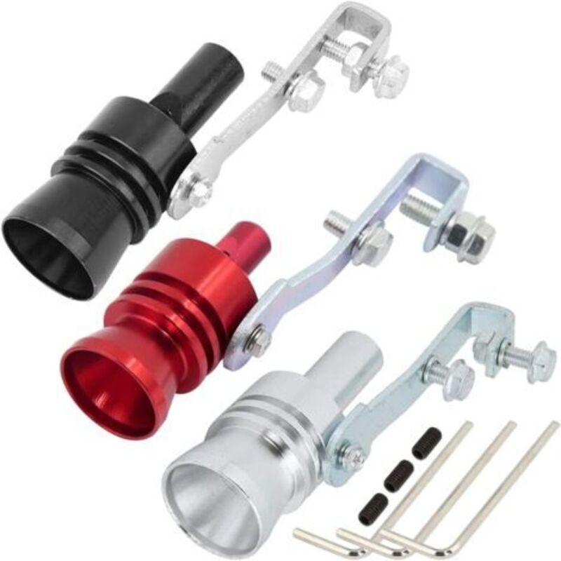 3 Stück Autopfeife Turbolader, Motorrad-Heckpfeife, Turbolader-Hecksimulator aus Aluminiumlegierung, Auspuffrohrschalldämpfer und Schalldämpfer