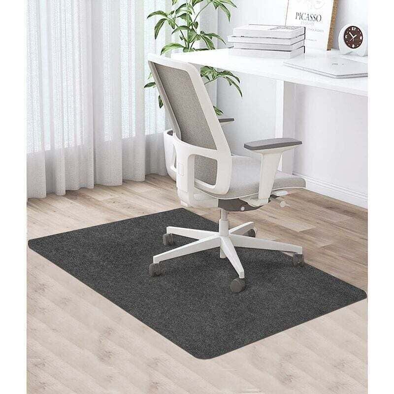 Gabrielle - Bürostuhlmatte, 120 x 90 cm, Büro-Bodenmatte aus Stoff, Bürostuhl-Bodenschutzmatte, rutschfest, Bodenmatte für Büro-Holzböden, Schwarz