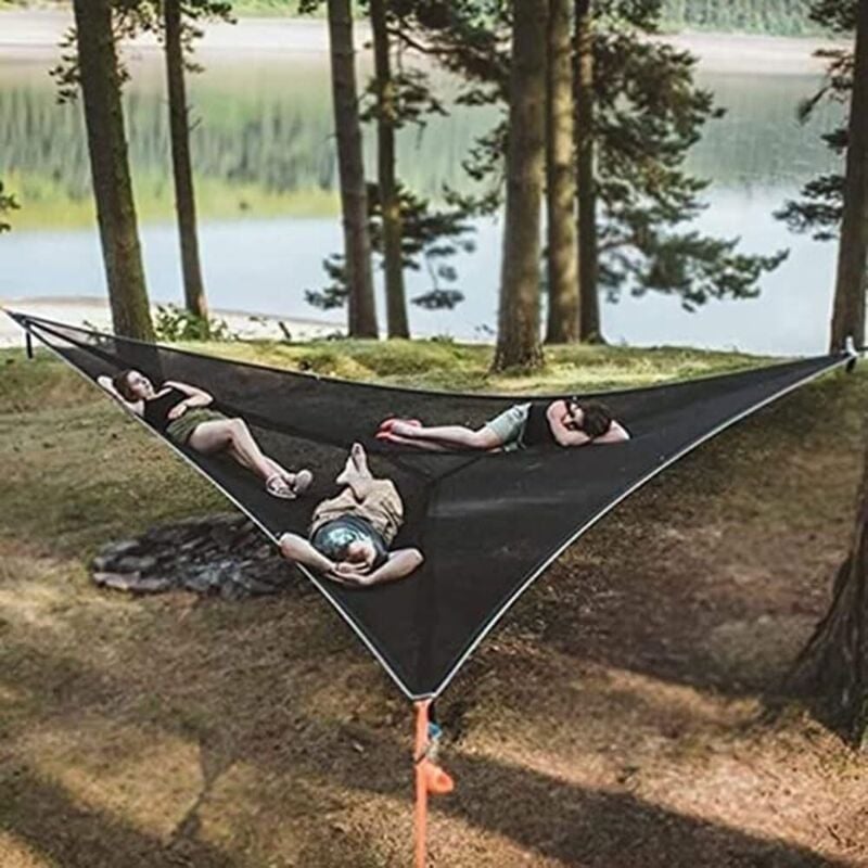 Gabrielle - Dreieckige Hängematte für mehrere Personen – tragbare Hängematte – für mehrere Personen – extra groß (Größe: 280 x 280 x 280 cm)