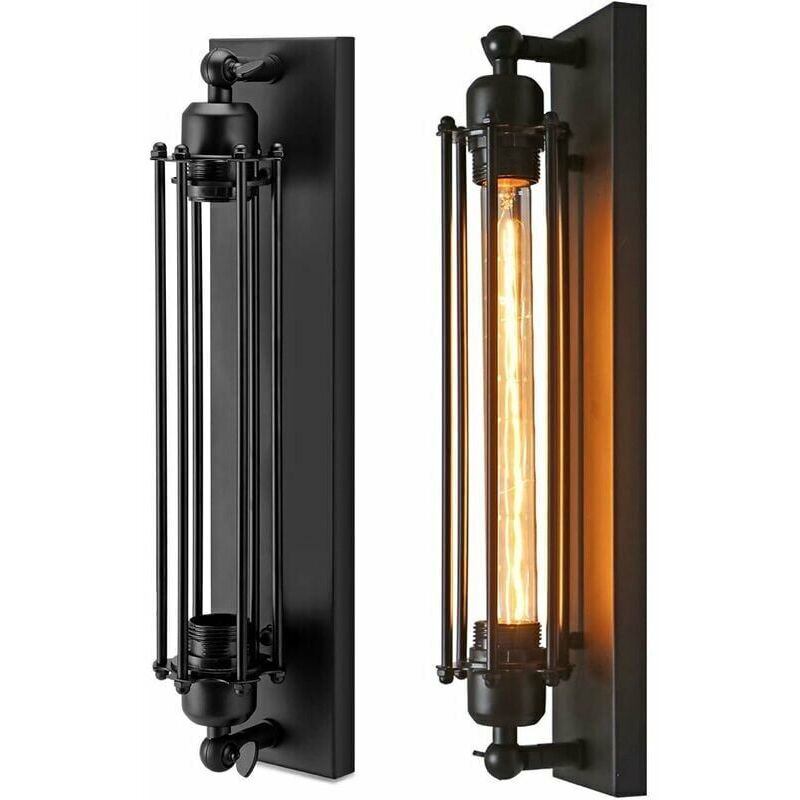 Korridor-Wandleuchte, Vintage-Wandleuchte, Retro-Stil, Vintage-Industrielampe, E26/E27 Schmiedeeisen-Wandleuchte (keine Glühbirne im Lieferumfang