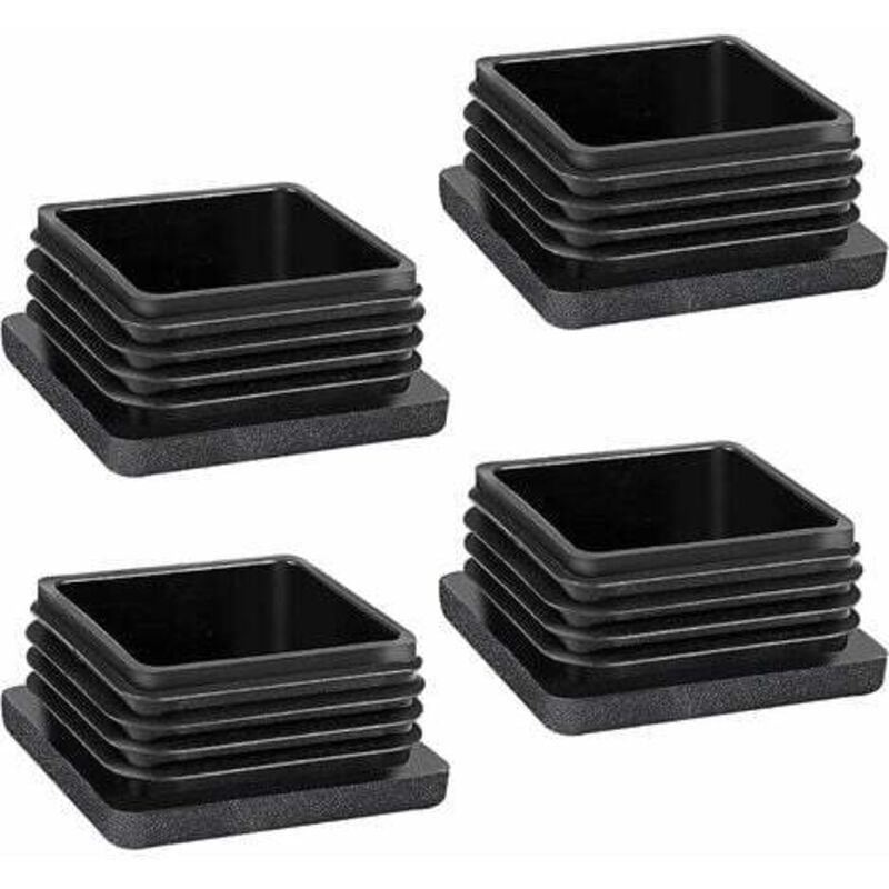 Gabrielle - Stuhlbeinkappe, 4 Stück Rohrkappen 30 x 30 mm, quadratische Rohrkappe für Metallrohre, Stühle, Sofas, Tische und Regale