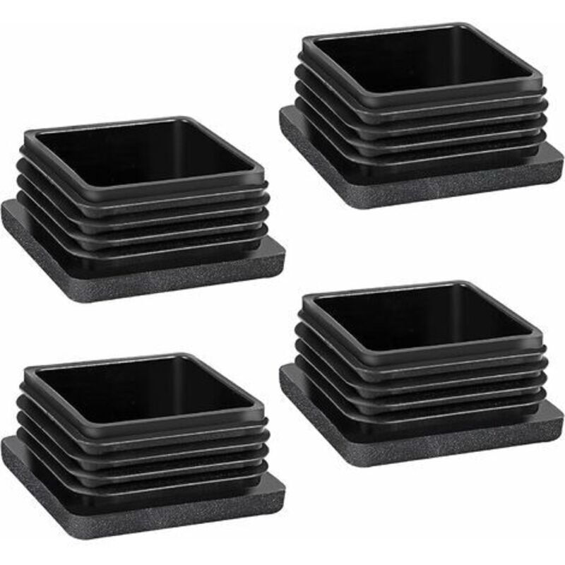 Gabrielle - Stuhlbeinkappe, 4 Stück Rohrkappen 30 x 30 mm, quadratische Rohrkappe für Metallrohre, Stühle, Sofas, Tische und Regale