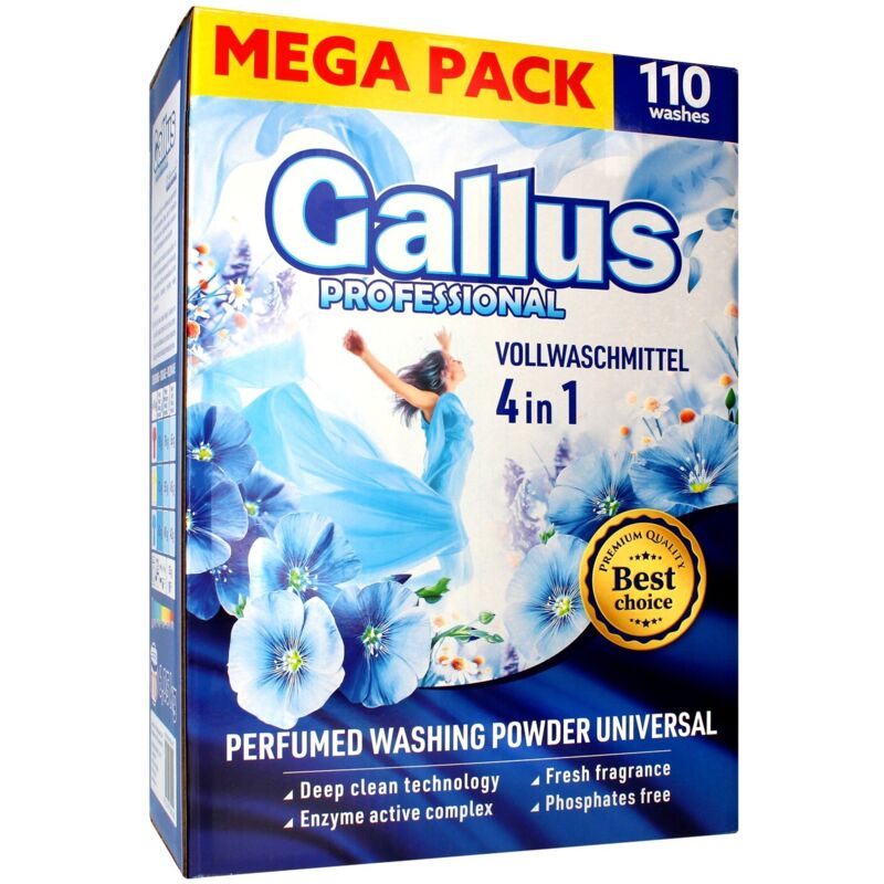GALLUS PROFESSIONAL Waschpulver 4 in 1 (110 Wäschen) - Universal 6,05 kg