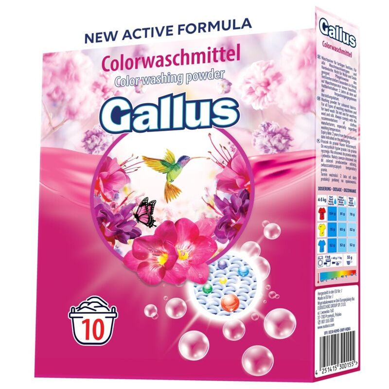 GALLUS Waschpulver (10 Waschgänge) - Farbe 650 g