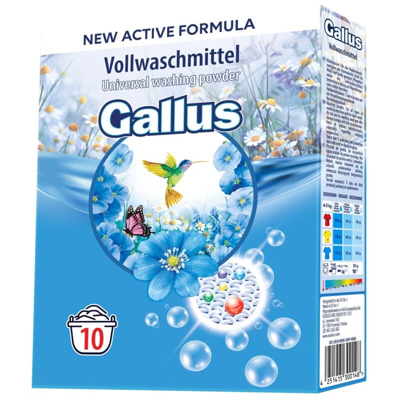 GALLUS Waschpulver (10 Waschgänge) - Universal 650 g