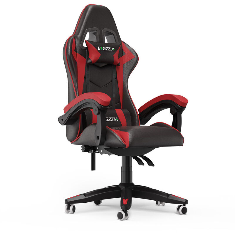 Gaming Stuhl BIGZZIA - Ergonomischer Bürostuhl - Zurücklehnen PC-Spiel Stuhl - Gaming Sessel Ergonomischer Gamer Stuhl Kopfstütze Lendenkissen
