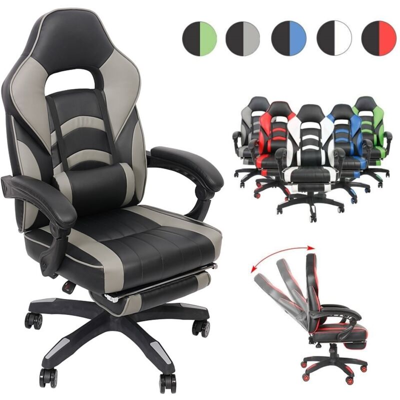 Mucola - Bürostuhl Schreibtischstuhl Gaming Stuhl Chefsessel Racing Stuhl Drehstuhl Schwarz / Rot