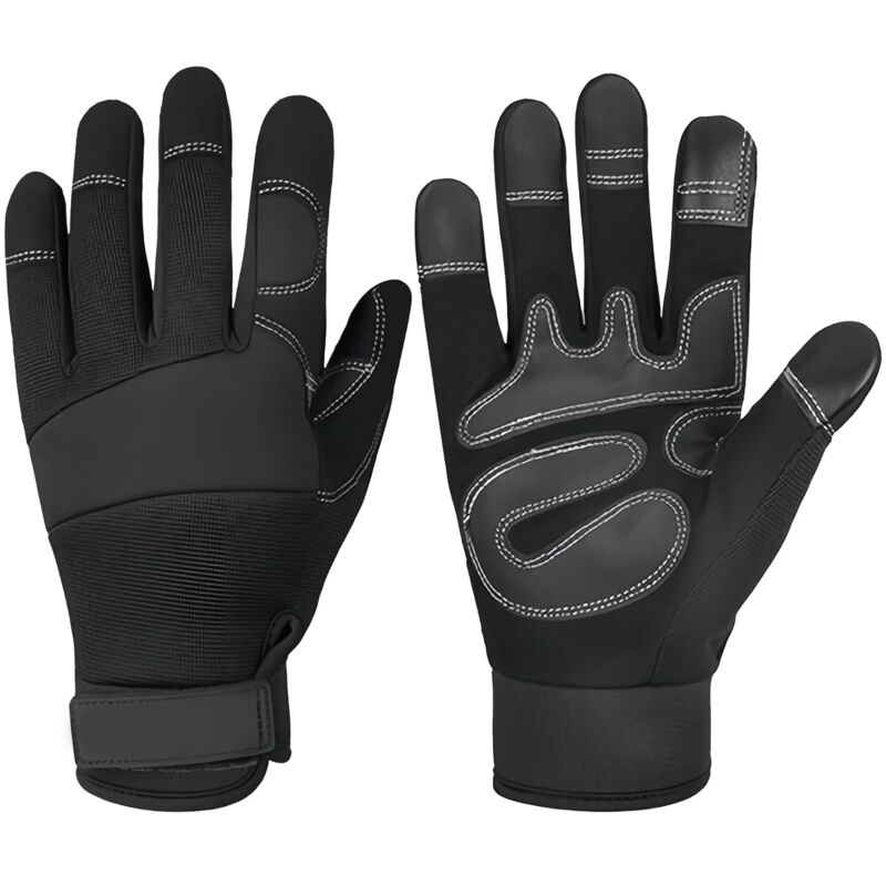 Kettensägen-Schutzhandschuhe, Forsthandschuhe (Kettensägen und Gartengeräte) - Größe 11 Schwarz (L)