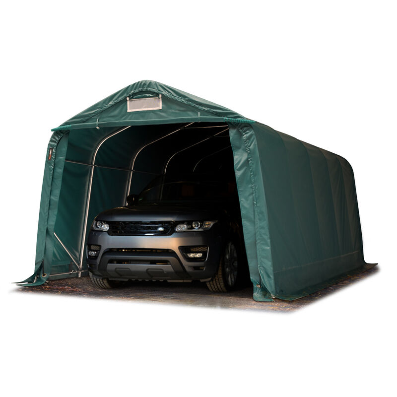 Garagenzelt Carport 3,3 x 6,0 m in dunkelgrün Unterstand Lagerzelt mit pvc 800 n Plane und stabiler Stahlrohrkonstruktion
