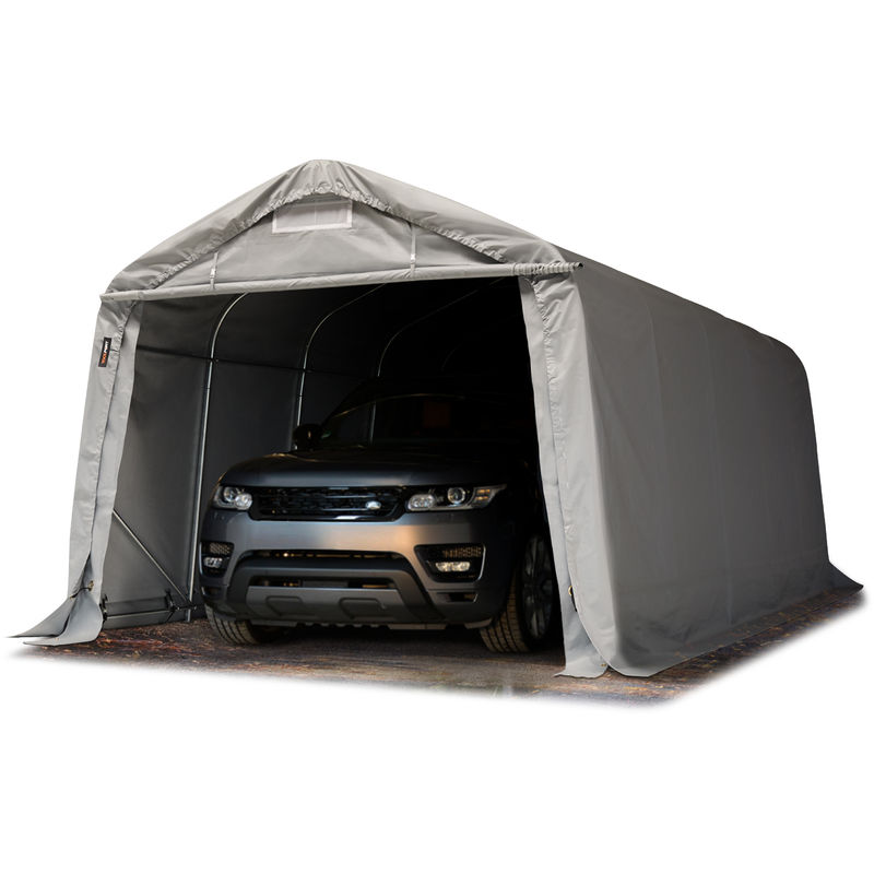 Garagenzelt Carport 3,3 x 6,0 m in grau Unterstand Lagerzelt mit pvc 800 n Plane und stabiler Stahlrohrkonstruktion