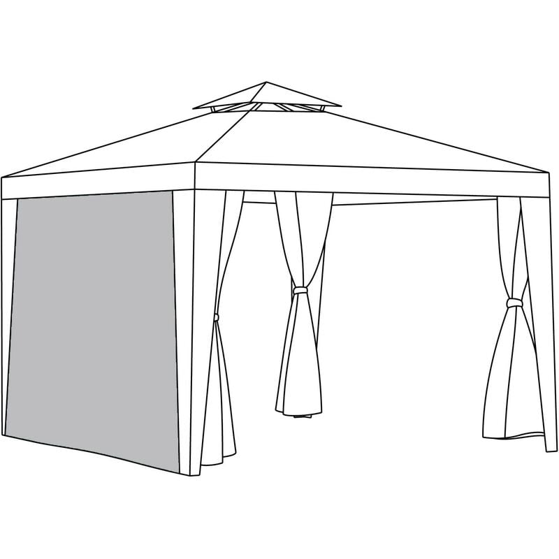 Pavillon-Vorhänge für den Außenbereich mit Öse, 2,6 x 1,9 m, UV-beständig und langlebig, Vorhänge für die Seitenwand, Grau - Gardenista