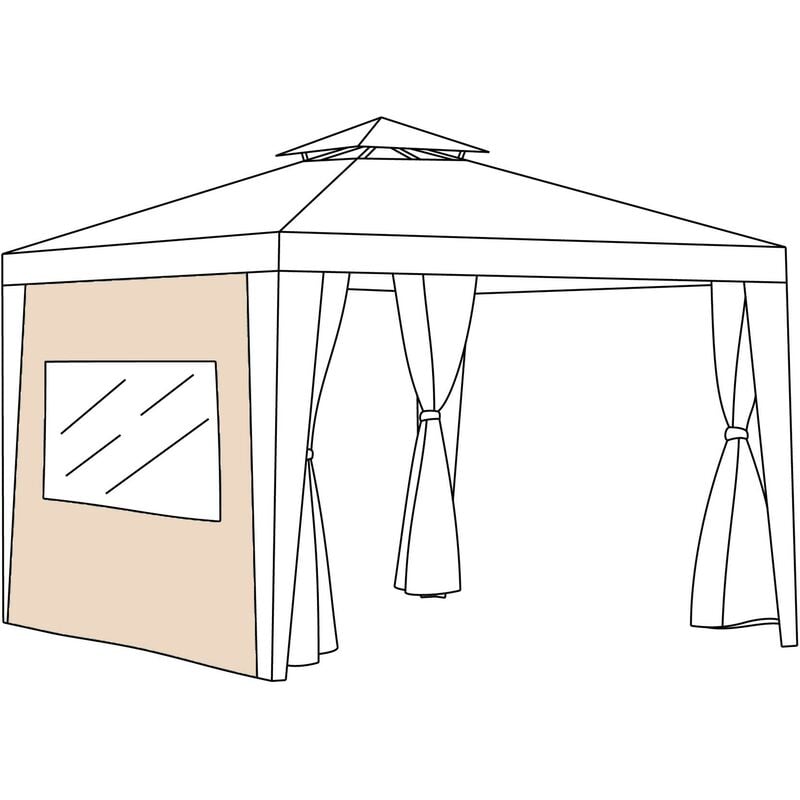 Gardenista Pavillon-Vorhänge für den Außenbereich mit Öse, 2,6 x 1,9 m, UV-beständig und langlebig, Vorhänge für die Seitenwand, Stein