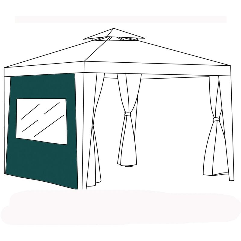 Pavillon-Vorhänge für den Außenbereich mit Öse, 2,6 x 1,9 m, UV-beständig und langlebig, Vorhänge für die Seitenwand, Grün (Fenstervorhänge)