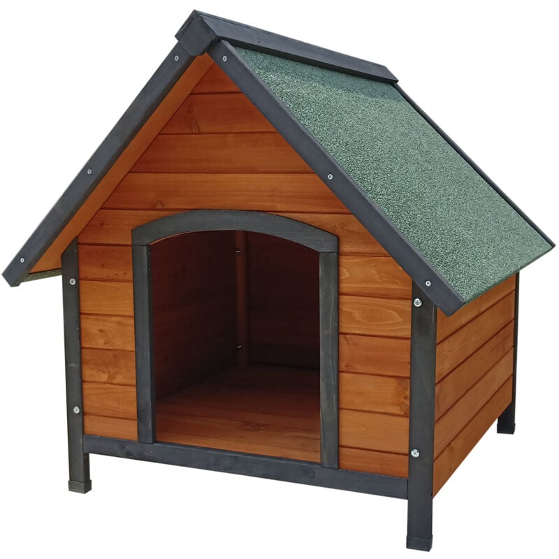 Kleine Hundehütte aus Holz Gardiun Sweet 72x76x76 cm mit Giebeldach und Asphaltdachdeckung
