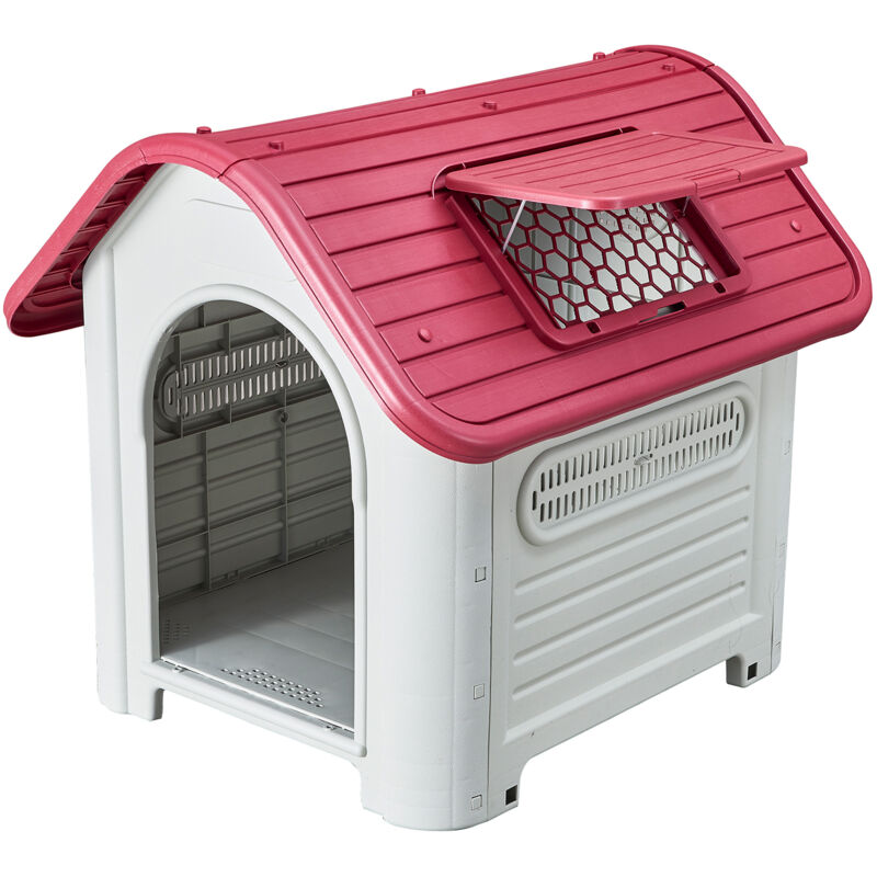 Gardiun - Hundehütte Medium Dakota 72x87x75 cm Hergestellt aus Beige/Rotem Harz