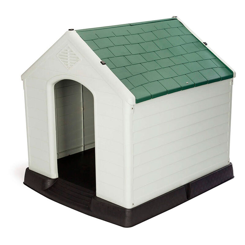 Gardiun - Hundehütte Medium Zeus Plus 78x87x81 cm Hergestellt aus Beige/Grünem Harz