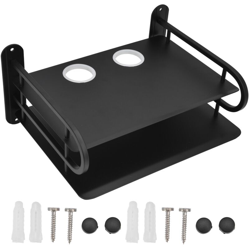 Garosa Router-Regal, TV-Box-Regal 28 x 26 x 21 cm, Wandregal, Schwebendes Wandregal für Router, Modem, DVD-Player, Projektor, Set-Top-Box, AV-Regal