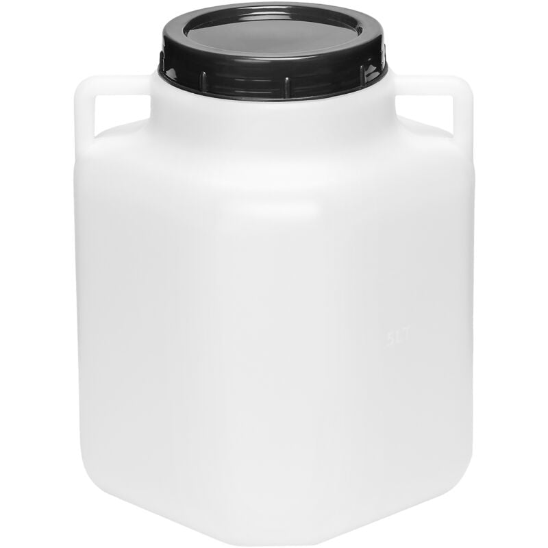 Garronda 5 Liter BPA-freies quadratisches Fass und Futtertonne Weithalsfass Wassertank und Behälter mit Deckel für Sauerkraut sowie Surfass Pökelfass