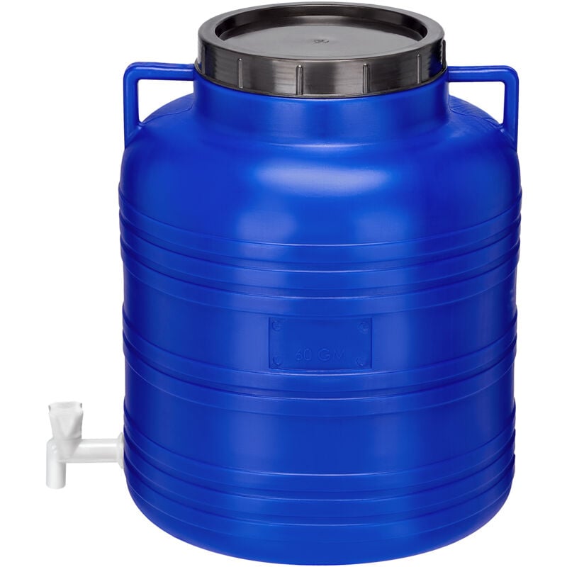 Garronda 60 Liter BPA-freies Fass und Futtertonne mit Hahn Weithalsfass Wassertank und Behälter mit Deckel für Sauerkraut sowie Surfass Pökelfass für