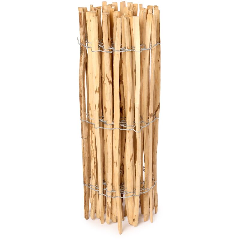 Garronda Gartenzaun zum Stecken aus Haselnüsse Zaun Garten Staketenzaun Beeteinfassung Holz Steckzaun Hochwertiger Gartenzaun für Ihren Garten