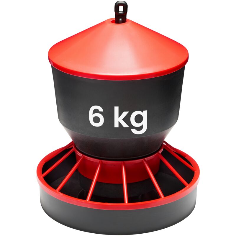 Garronda Hühnerfutter Automat 6 kg mit Tragegriff, automatischer Futterautomat für Hühner, Küken und Geflügel, aus BPA-freiem Kunststoff, leicht zu