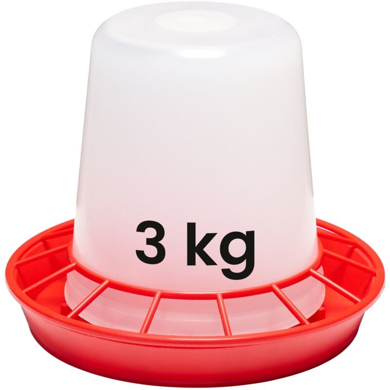 Garronda Hühnerfutter Automat 3 kg mit Tragegriff, automatischer Futterautomat für Hühner, Küken und Geflügel, aus BPA-freiem Kunststoff, leicht zu