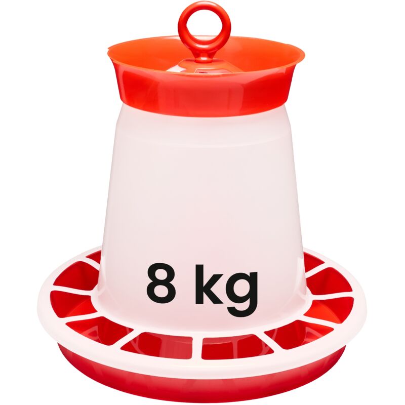 Garronda Hühnerfutter Automat 8 kg mit Tragegriff, automatischer Futterautomat für Hühner, leicht zu reinigen Vogelfutterspender, Küken und Geflügel,