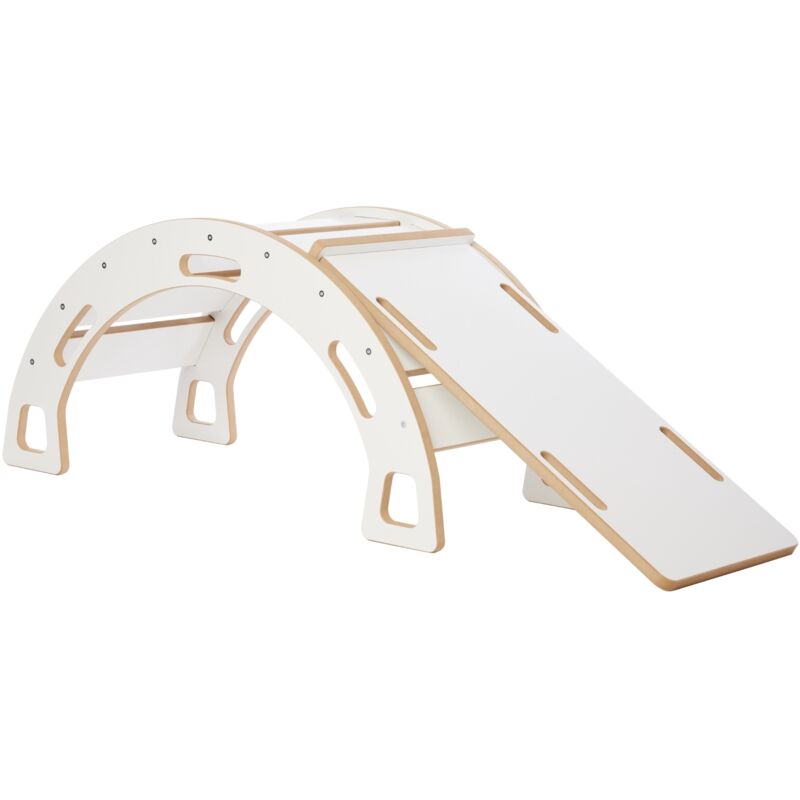 Garronda Set 2 in 1 Kletterbogen mit Rutsche Montessori Spielzeug ab 1 Jahr GD-0058 (Weiß Kletterbogen mit Rutsche)
