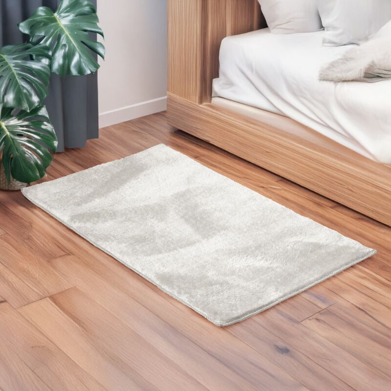 Garronda Teppich Wohnzimmer Weiß 60 x 100 cm – Kurzflor Bettvorleger Schlafzimmer & Kinderzimmer, Läufer Flur und Kinderzimmer GD‑0145