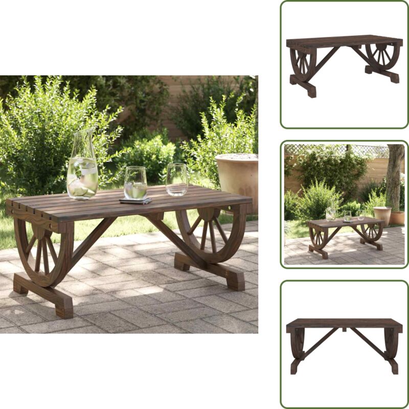 Garten-Couchtisch 90x50x40 cm Massivholz Tanne - Gartentisch - Holzgartenmöbel - Terrassentisch - Couchtisch - Gartenlounge