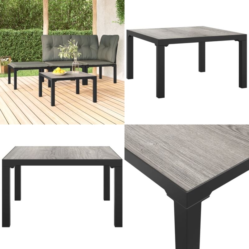 Vidaxl - Garten-Couchtisch Grau 55x55x31 cm dpc und Stahl - Gartenstuhl - Terrasse Möbel - Outdoor Möbel - Esszimmerset - Balkonmöbel - Home & Living