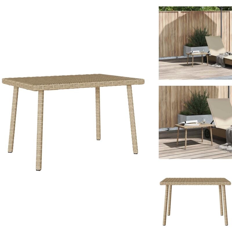 Garten-Couchtisch Rechteckig Beige 60x40x37 cm Poly Rattan - Garten-Couchtisch - Garten-Couchtische - Outdoor-Couchtisch - Außen-Couchtisch