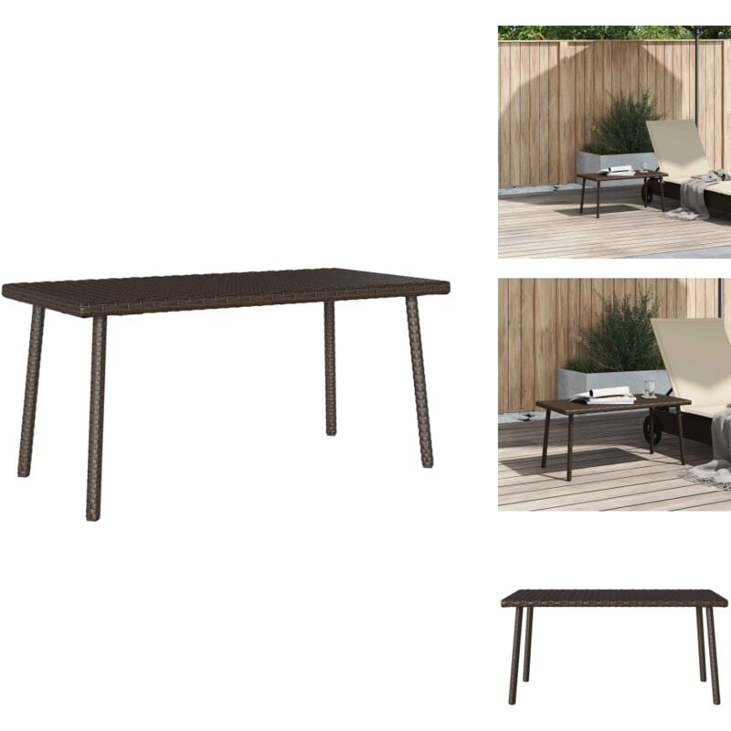 Garten-Couchtisch Rechteckig Braun 80x40x37 cm Poly Rattan - Garten-Couchtisch - Garten-Couchtische - Outdoor-Couchtisch - Außen-Couchtisch