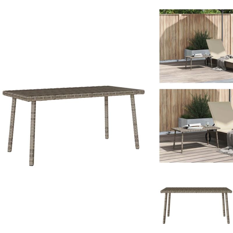 Garten-Couchtisch Rechteckig Grau 80x40x37 cm Poly Rattan - Garten-Couchtisch - Garten-Couchtische - Outdoor-Couchtisch - Außen-Couchtisch