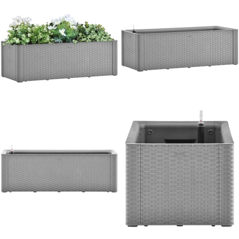 Vidaxl - Garten-Hochbeet mit Selbstbewässerungssystem Grau 100x43x33 cm - Selbstbewässerndes Hochbeet - Gartenhochbeet - Polypropylen Hochbeet
