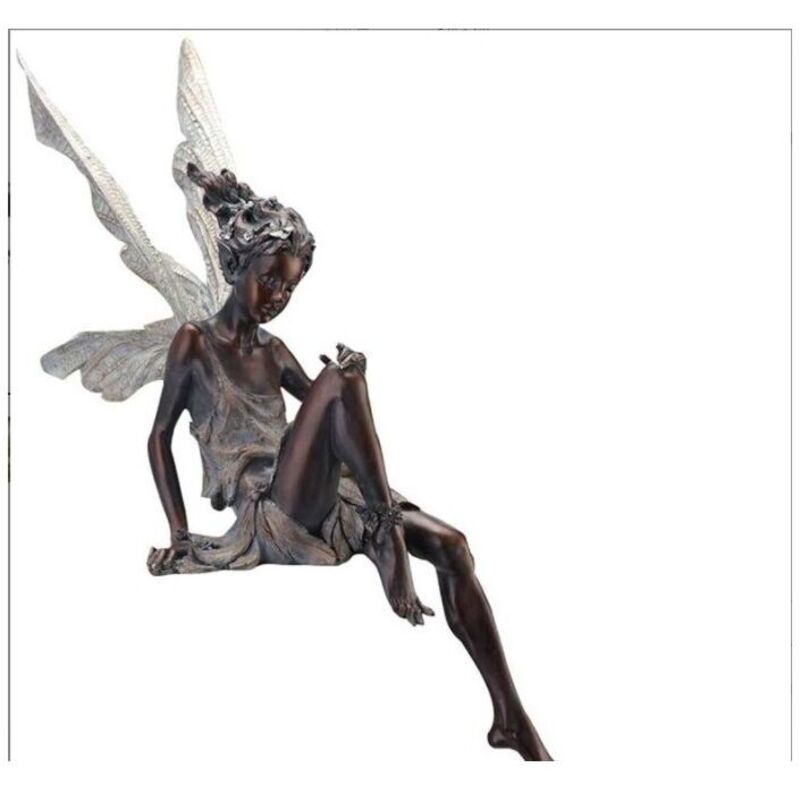 Garten-/Hof-Ornamente, Bastel-Blumenfee, Garten-Ornament, geeignet für Garten, Hof, Außenbereich, Braun, 18 cm