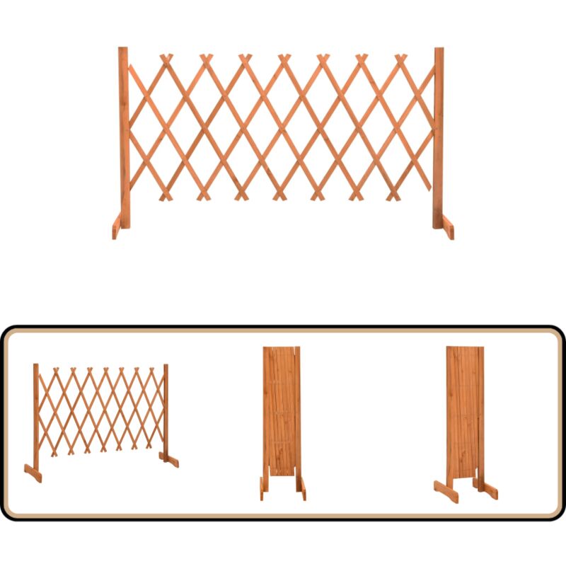 Vidaxl - Garten-Rankzaun Orange 150x80 cm Massivholz Tanne - Holz Zaun - Gartenzaun - Rankzaun - Tannenholz Zaun - Erweiterbarer Zaun