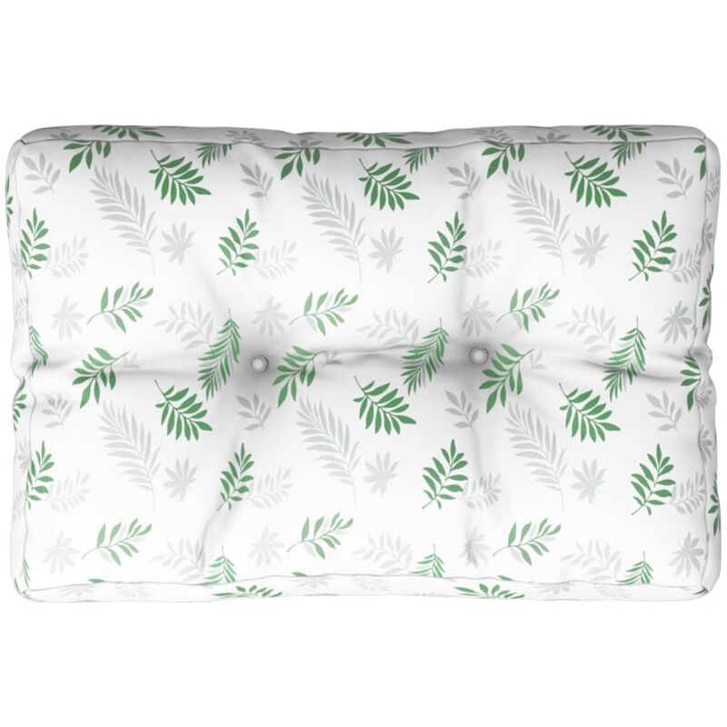 Palettenkissen Blattmuster 50x40x12 cm Stoff vidaXL