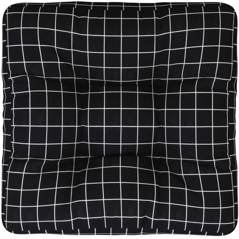 Palettenkissen Schwarz Karomuster 50x50x12 cm Stoff vidaXL
