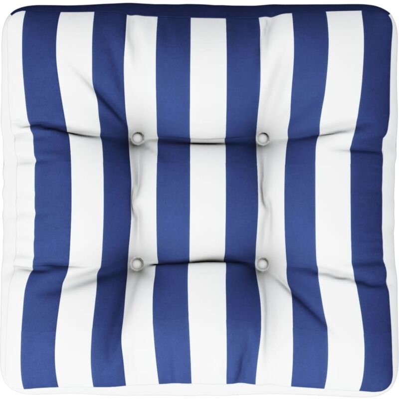 Palettenkissen Blau Weiß Gestreift 50x50x12 cm Stoff vidaXL