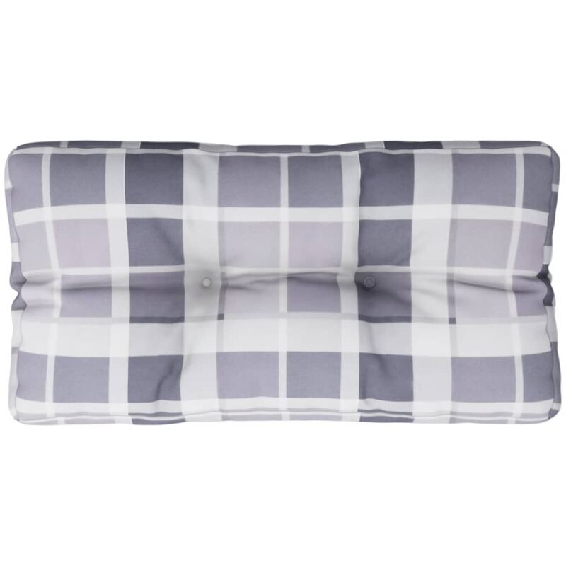 Palettenkissen Grau Karomuster 80x40x12 cm Stoff Vidaxl