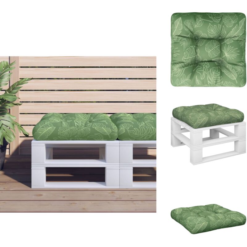 Palettenkissen Blattmuster 50x50x12 cm Stoff - Sitzkissen - Palettenkissen - Gartenkissen - Outdoorkissen - Wohnaccessoire