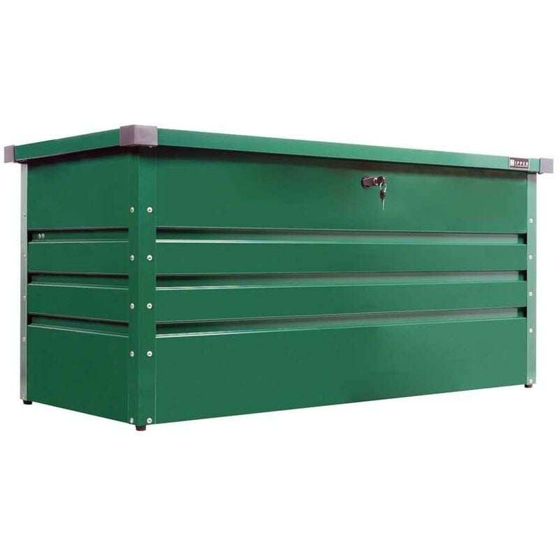 Grner Metall Gartenbox Behalter 132x61x62 cm Zipper zi-gab132gr