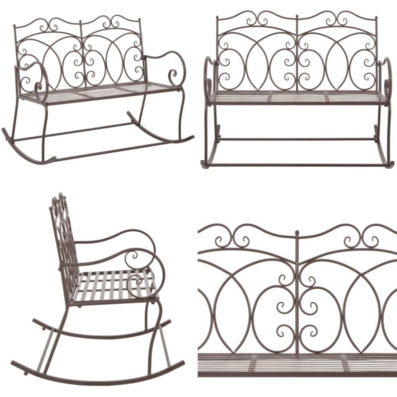 Vidaxl - Gartenbank 104 cm Eisen Antik Braun - Gartenzubehör - Gartenbank - Metallbank - Balkonmöbel - Terrassentisch - Home & Living