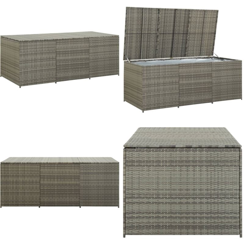 Gartenbox Poly Rattan 180x90x70 cm Grau - Gartenbox - Auflagenbox - Gartenmöbel - Outdoor Box - Rattan Gartenmöbel - Home & Living