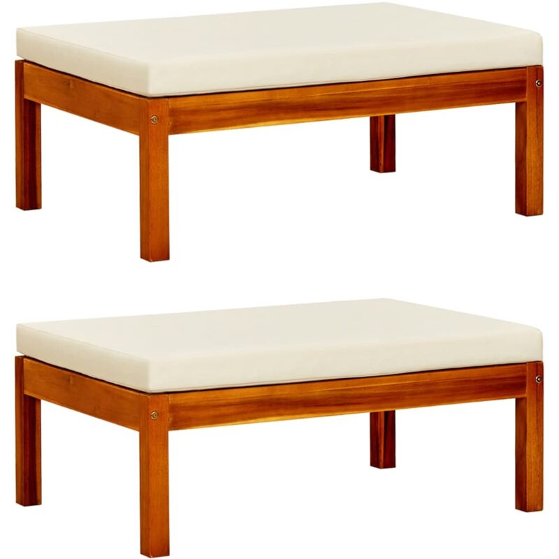 Gartenhocker 2 Stk. Massivholz Akazie Vidaxl