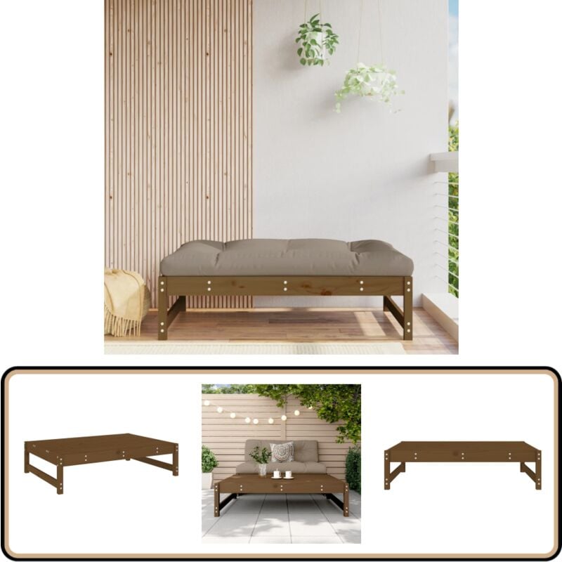 Vidaxl - Gartenhocker Honigbraun 120x80 cm Massivholz Kiefer - Gartentisch - Gartenstuhl - Gartenlounge - Holz Möbel - Gartenmöbeln