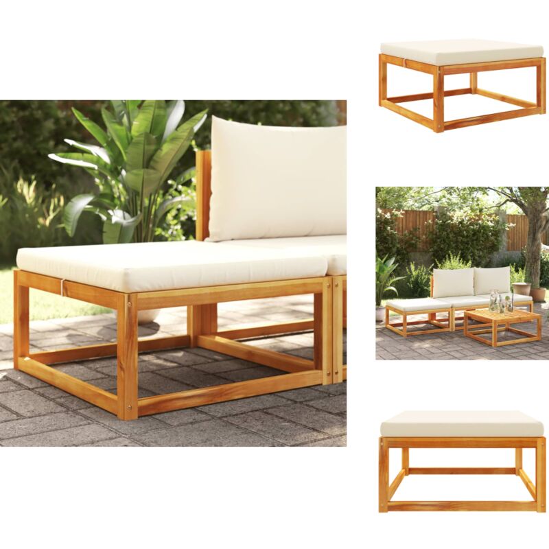 Vidaxl - Gartenhocker mit Kissen 65x65x29 cm Massivholz Akazie - Gartenhocker - Holzsessel - Akazienholz Möbel - Gartenmöbel Set - Balkonmöbel