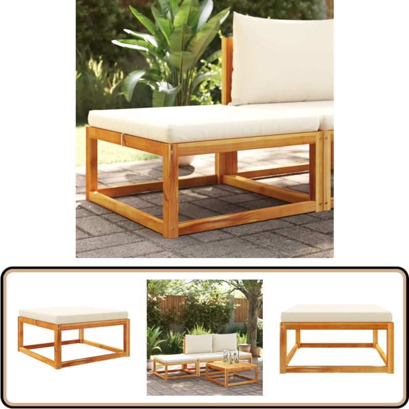 Vidaxl - Gartenhocker mit Kissen 65x65x29 cm Massivholz Akazie - Gartenhocker - Holzsessel - Akazienmöbel - Gartenmöbelset - Balkonmöbel
