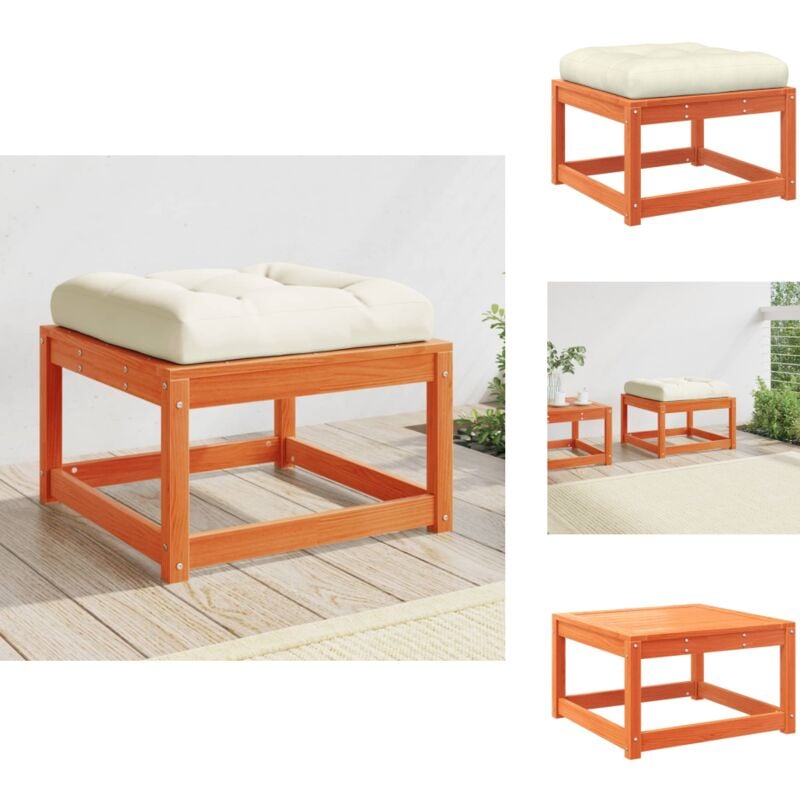 Vidaxl - Gartenhocker mit Kissen Wachsbraun Massivholz Kiefer - Gartenhocker - Holzstuhl - Esszimmerstühle - Lounge Möbel - Gartenlounge